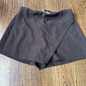 Princess Polly Dark Brown Wrap Skorts